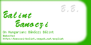 balint banoczi business card